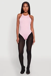 Womens Daisy High Neck Cami Bodysuit, Pink, Size M