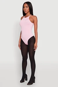 Womens Daisy High Neck Cami Bodysuit, Pink, Size M