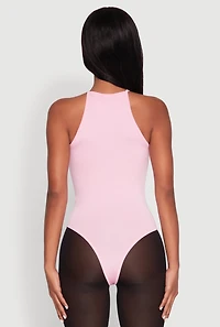 Womens Daisy High Neck Cami Bodysuit, Pink, Size M