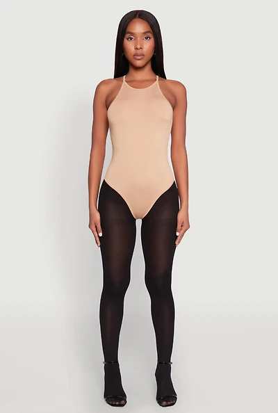 Womens Daisy High Neck Cami Bodysuit,