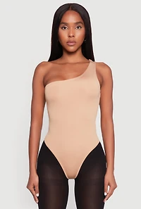 Womens Daisy Sleeveless One Shoulder Bodysuit,