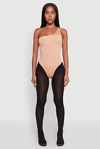 Womens Daisy Sleeveless One Shoulder Bodysuit,