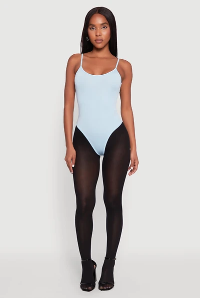 Womens Daisy Scoop Neck Cami Bodysuit,