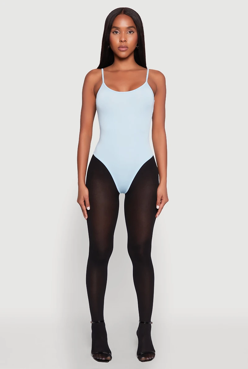 Womens Daisy Scoop Neck Cami Bodysuit,