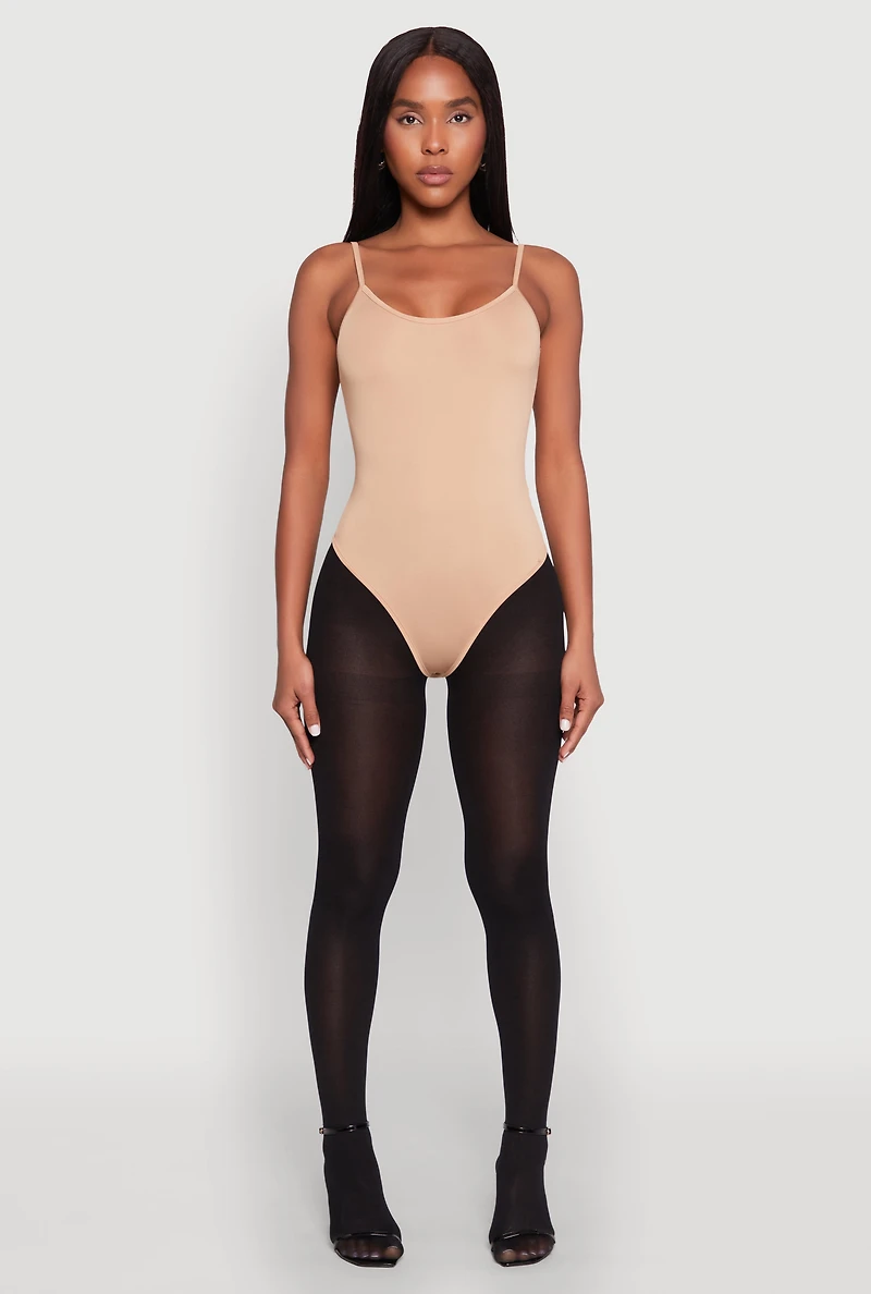 Womens Daisy Scoop Neck Cami Bodysuit, L