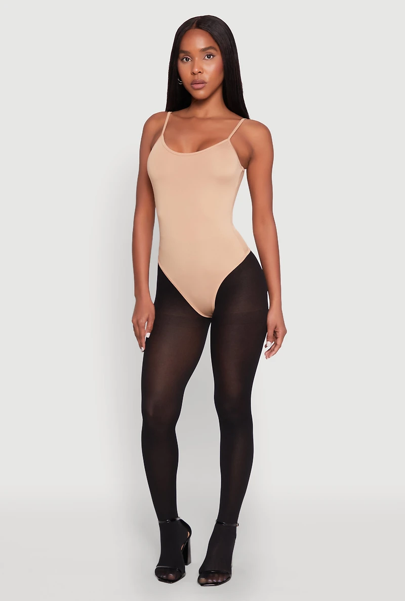 Womens Daisy Scoop Neck Cami Bodysuit, L