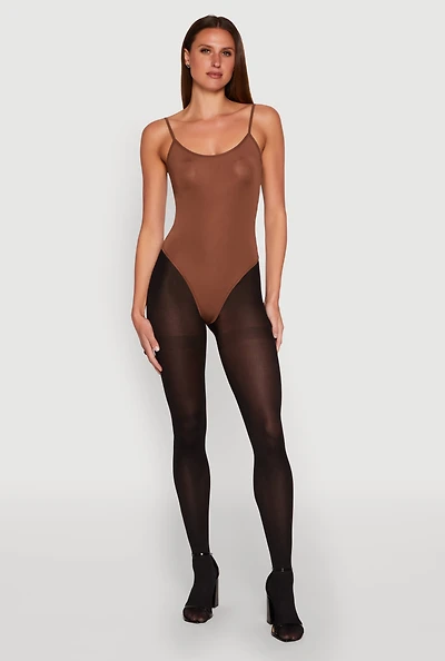 Womens Daisy Scoop Neck Cami Bodysuit,