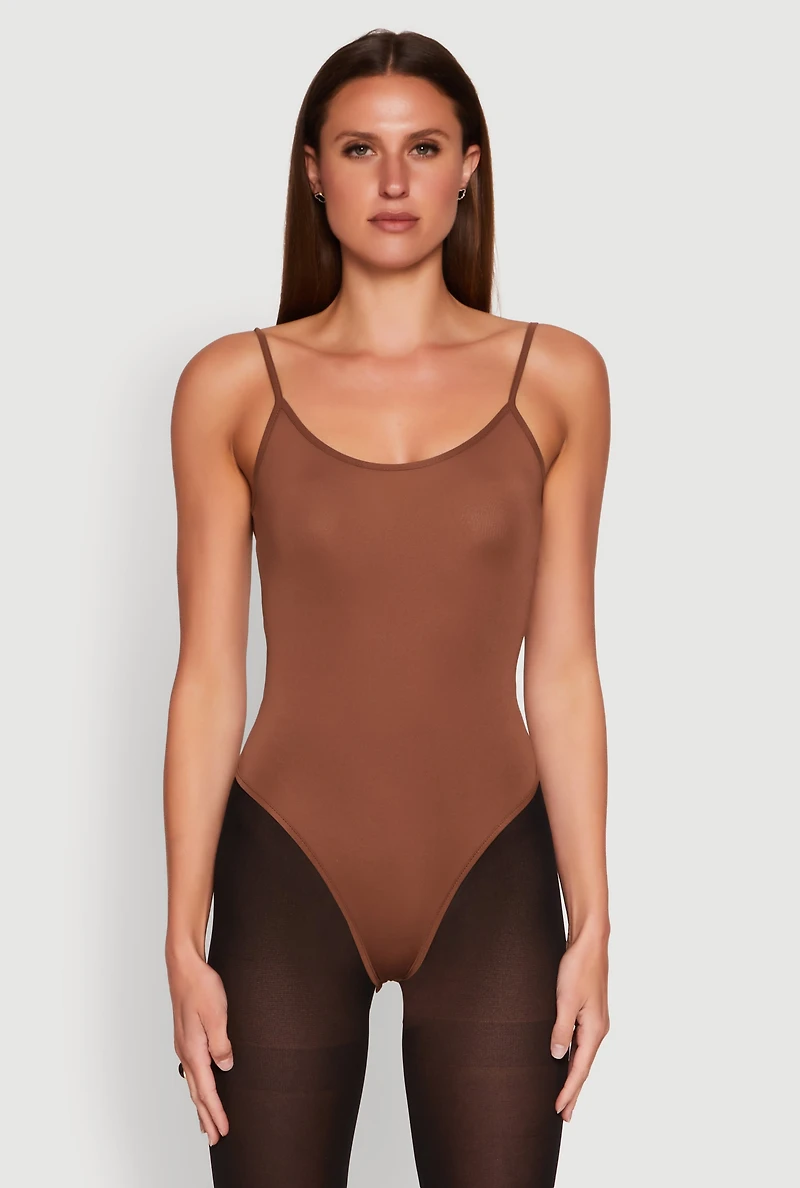 Womens Daisy Scoop Neck Cami Bodysuit,
