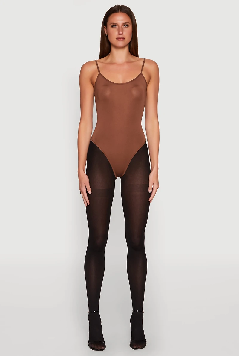 Womens Daisy Scoop Neck Cami Bodysuit,