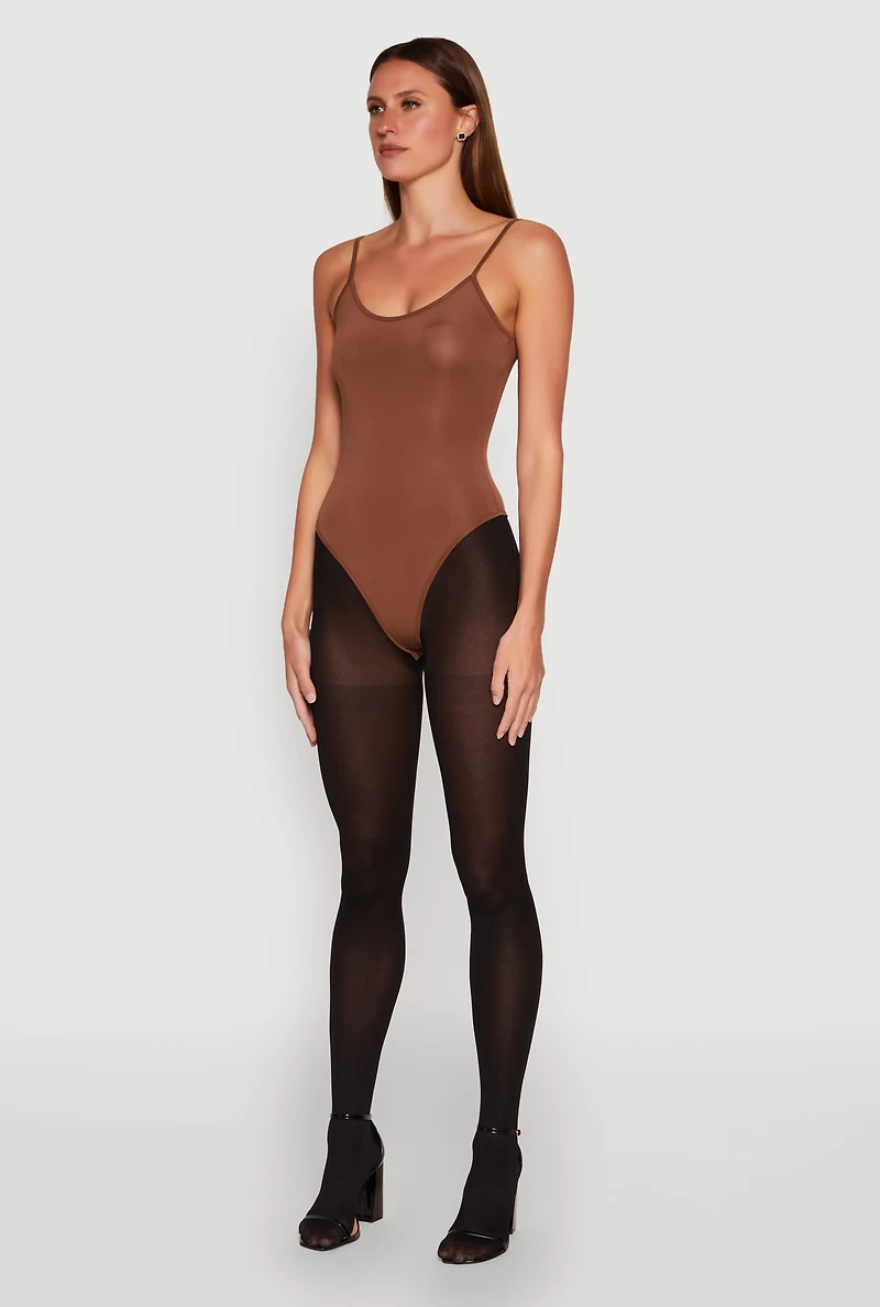 Womens Daisy Scoop Neck Cami Bodysuit,