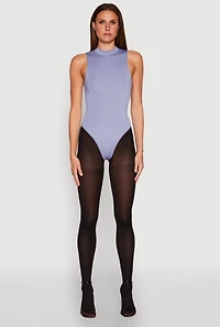 Womens Daisy Mock Neck Tank Bodysuit,