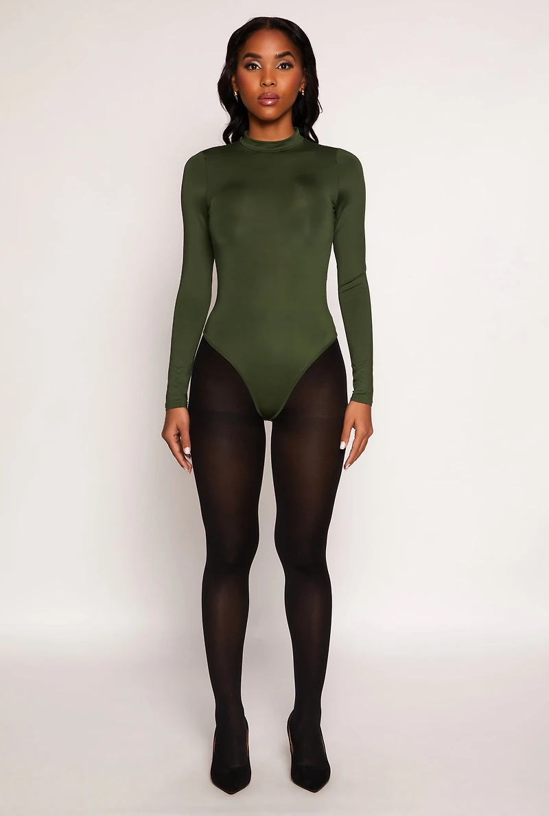 Daisy Mock Neck Long Sleeve Bodysuit