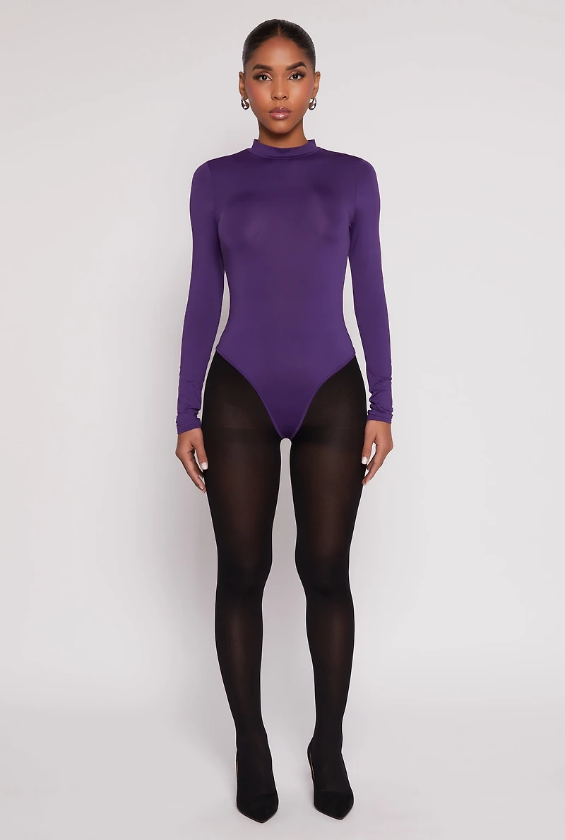 Daisy Mock Neck Long Sleeve Bodysuit