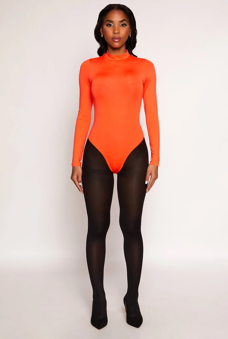 Daisy Mock Neck Long Sleeve Bodysuit