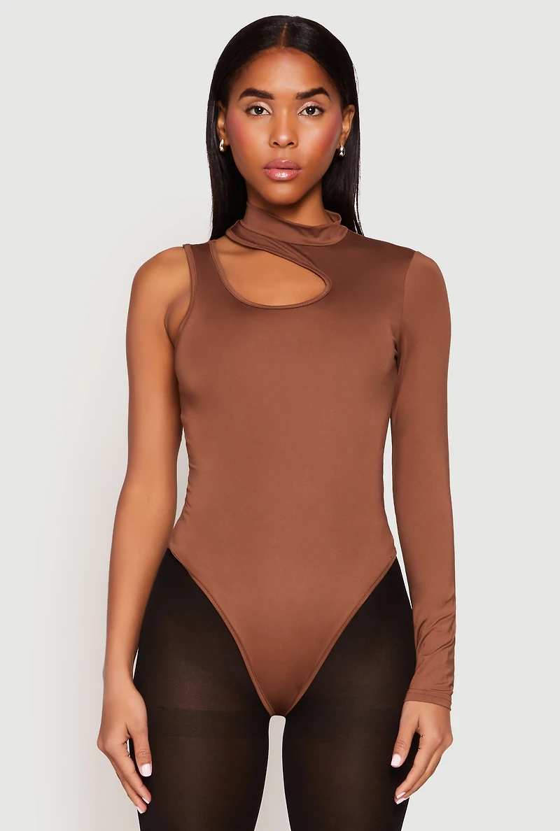 Womens Daisy Keyhole One Shoulder Bodysuit,