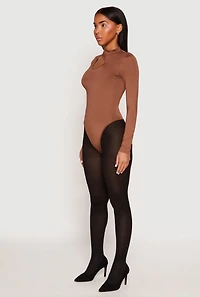 Womens Daisy Keyhole One Shoulder Bodysuit, Brown, Size S