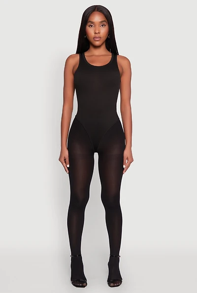 Womens Daisy Basic Ribbed Knit Tank Bodysuit,