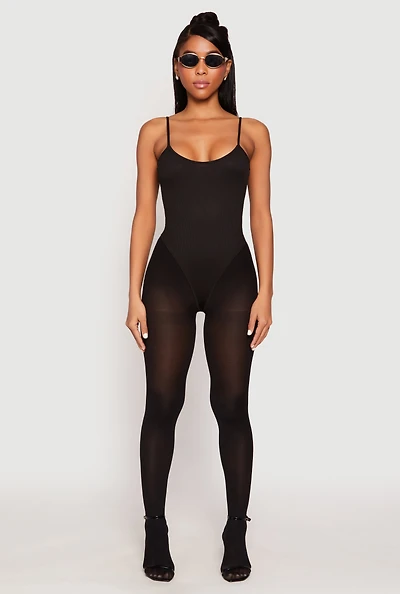 Daisy Rib Knit Cami Thong Bodysuit