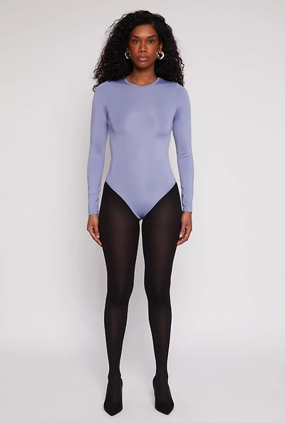 Womens Daisy Crew Neck Long Sleeve Bodysuit,