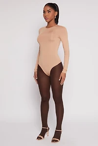 Womens Daisy Crew Neck Long Sleeve Bodysuit,