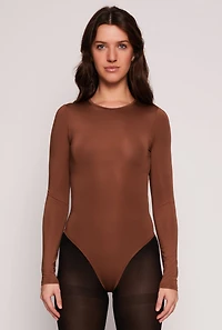 Womens Daisy Crew Neck Long Sleeve Bodysuit,