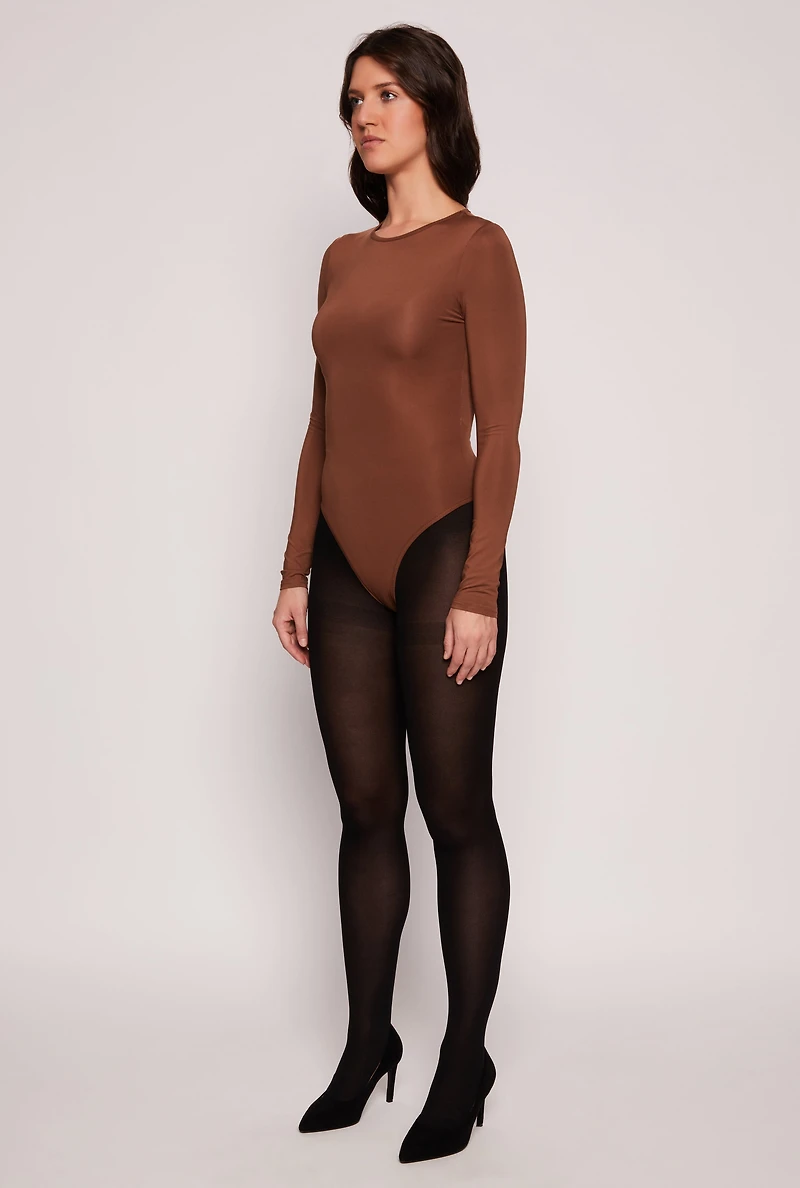Womens Daisy Crew Neck Long Sleeve Bodysuit,