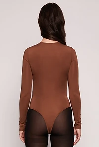 Womens Daisy Crew Neck Long Sleeve Bodysuit,