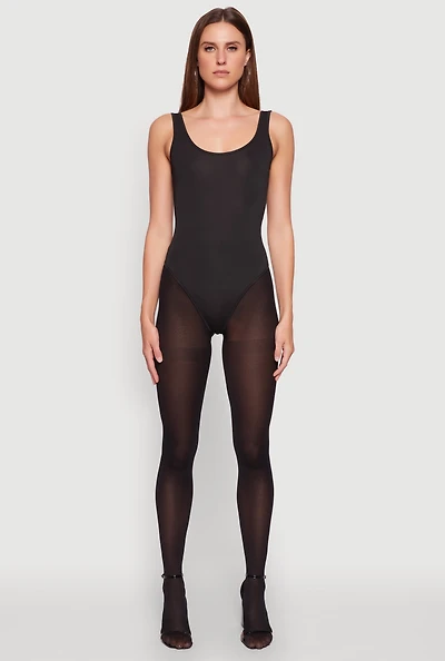 Womens Daisy Sleeveless Scoop Neck Bodysuit,