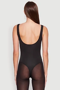 Womens Daisy Sleeveless Scoop Neck Bodysuit,