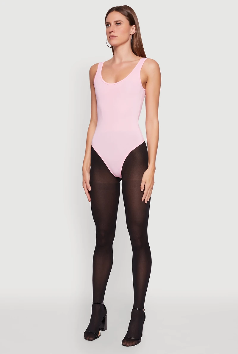 Womens Daisy Sleeveless Scoop Neck Bodysuit,