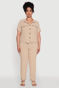 Plus Trendy High Waisted Cargo Pants