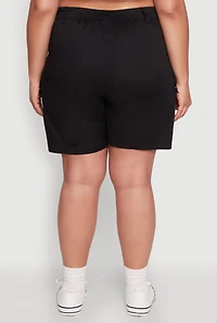 Womens Plus Stylish High Waisted Cargo Shorts, 3X