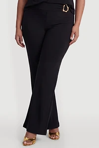 Plus Metallic Detail Flare Leg Pants