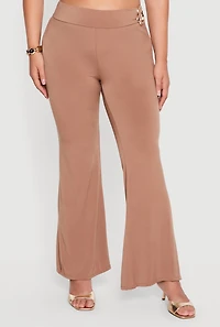 Plus Metallic Detail Flare Leg Pants
