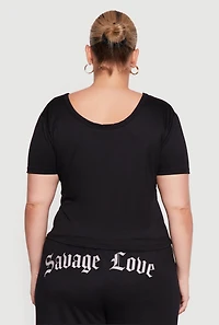 Plus Savage Love Rose Snake Graphic Top
