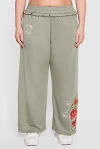 Plus Savage Love Rose Snake Graphic Pants
