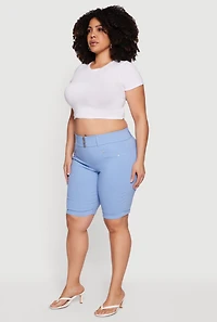 Plus Hyper Stretch Pull On Bermuda Shorts