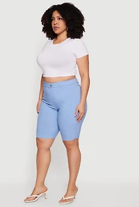 Plus Pull On Bermuda Shorts with Cell Phone Pockets