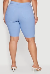 Plus Pull On Bermuda Shorts with Cell Phone Pockets