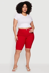 Plus Pull On Bermuda Shorts with Cell Phone Pockets
