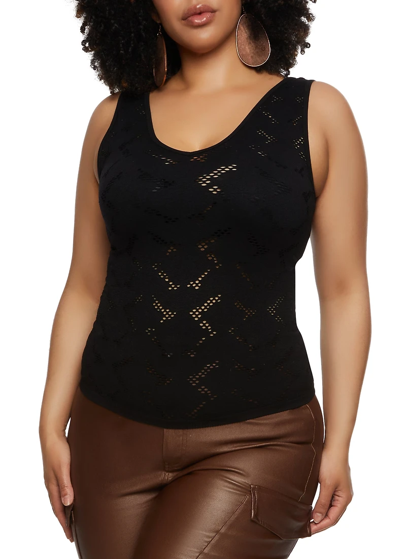 Plus Laser Cut Seamless Tank Top