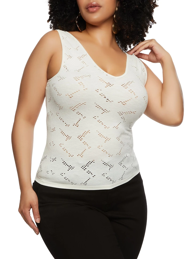 Plus Laser Cut Seamless Tank Top