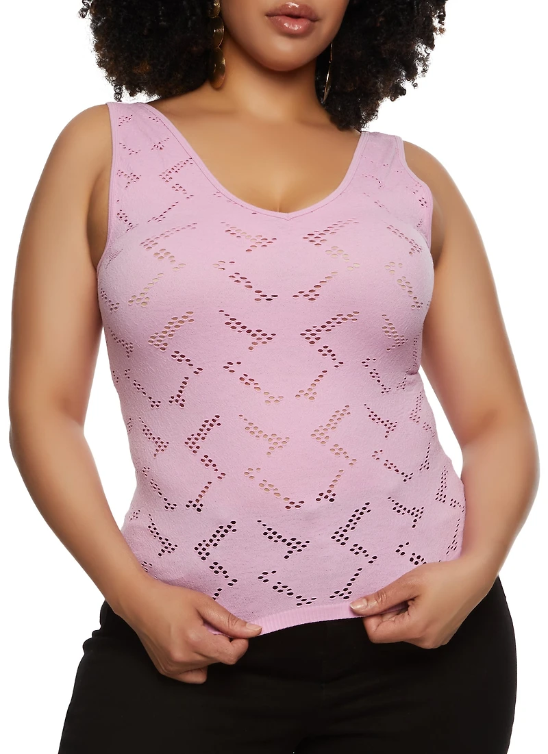 Plus Laser Cut Seamless Tank Top