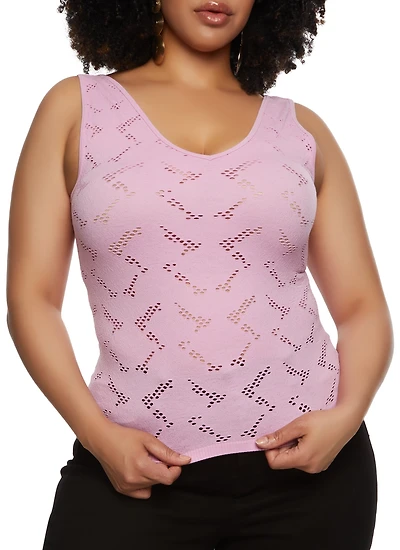 Plus Laser Cut Seamless Tank Top
