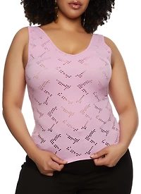 Plus Laser Cut Seamless Tank Top
