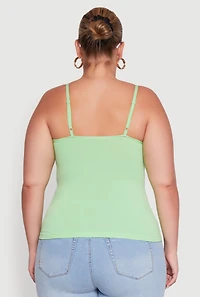 Womens Plus Seamless Rhinestone Detail Cami, 1X-2X