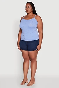Womens Plus Seamless Rhinestone Detail Cami, 2X-3X