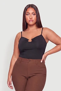 Plus Ruched Notch Neck Cami