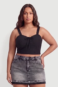 Plus Eyelet Cropped Bustier Top