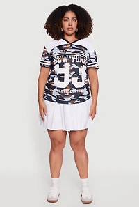 Womens Plus Size New York 93 Camo Graphic Tee, Multi, Size 2X